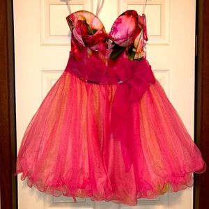 Hot pink cocktail dress